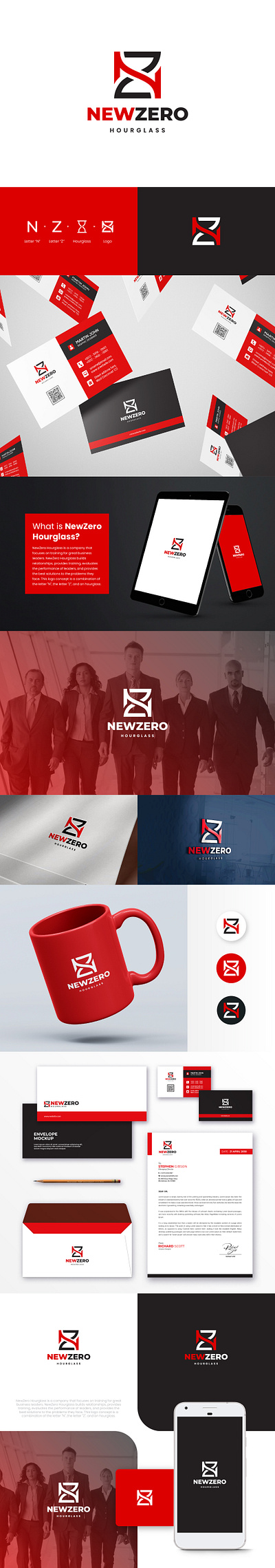 Logo Design and Visual Identity for NewZero Hourglass branding business businessman design hourglass leader leadership logo