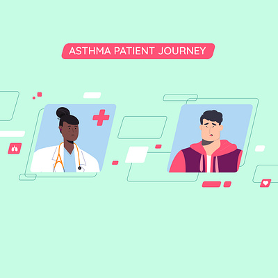Asthma Patient Journey adobe illustrator animation asthma black woman character design doctor female healing health healthcare illustration male medicine patient style frame