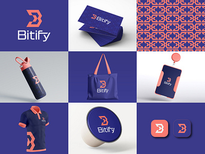 Bitify Logo Design bitify branding creative logo custom logo letter logo logo