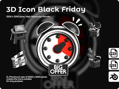 3D ICON BLACK FRIDAY 3d 3ddesign 3delement 3dicon 3drender bigoffer blackfriday blender design discount graphicdesign icon uiux