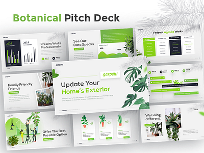Botanical Pitch Deck botanical design infographic pitchdeck powerpoint ppt presentation presentation design visual design presentation