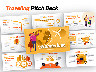 Traveling Pitch Deck design infographic pitch deck powerpoint ppt presentation presentation design traveling visual design presentation