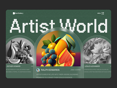 DartGallery - Futuristic Digital Art Website artwork auction blockchain crypto art digital art digital art work digital illustration digital painting graphic design illustration art landing page nft nft landing page nft market nft marketplace nft website trending uiux web design website