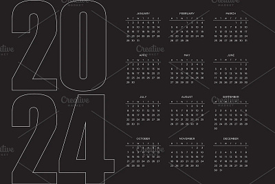 2024 calendar design vector template calendar 2024 graphic design