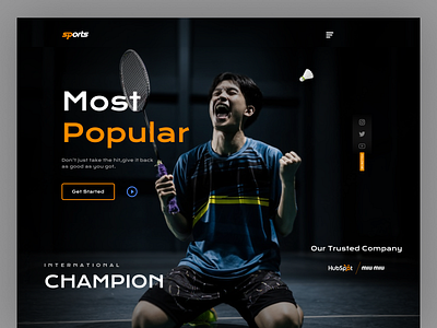 Badminton Website Hero section badminton website design fashion fashion landing page graphic design grow your business landing page ui