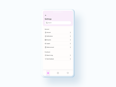 Daily UI_ Day 007_Settings dailuichallenge dailyui mobile navbar search settings ui ux