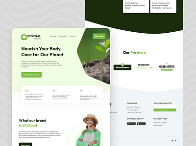 EcoVital Foods Landing Page brand identity branding eco brand figma landing page product design sustainability ui uidesign uiux visual identity web design website design