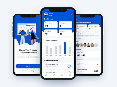 Introducing Our All-in-One Project Management Application 🚀📊 design mobile app mobile ui pm app project manage project management ui uiux ux
