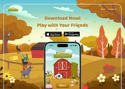 Little Farm - Game Landing Page ui design ui games