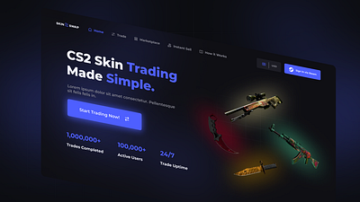 [Mockup] CS2 Skin Trading Platform - For Sale! dashboard design figma gaming graphic graphic design ui ux vector website