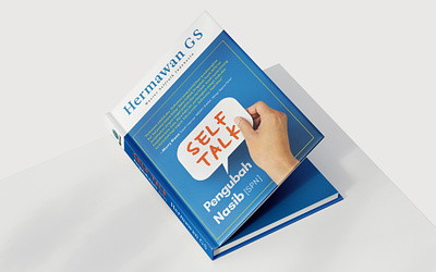 Self Talk - Book Cover blue book book design design graphic design illustration layout mental health minimalist psychology publication self development selftalk simple text book vector