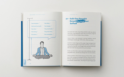 Self Talk - Book Pages blue book book design design flat graphic design illustration infographic infuse layout mental health minimalist monochrome psychology publication self development selftalk simple vector