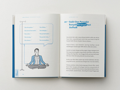 Self Talk - Book Pages blue book book design design flat graphic design illustration infographic infuse layout mental health minimalist monochrome psychology publication self development selftalk simple vector