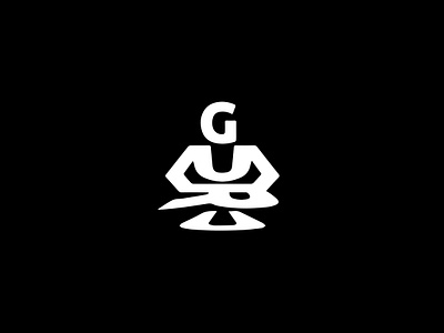 GURU LOGOTYPE branding design graphic design illustration logo logo design logotype minimal negative space shape wordmark