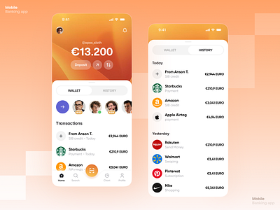 Banking app app app design bank card banking design finance financial fintech interface mobile mobile app mobile design money orix ui ui design uidesign uiux ux wallet