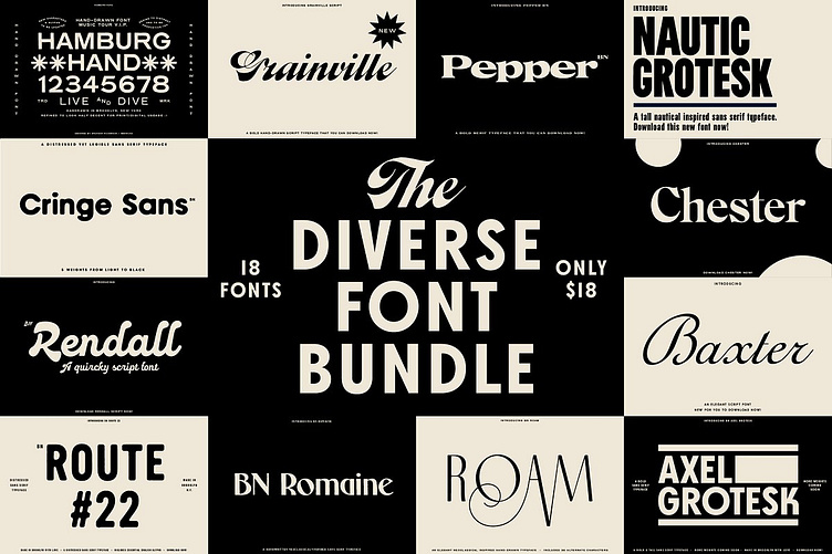 Vintage Retro Font Bundles - Best Seller Font Collection