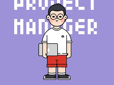 Internet workers_Project manager graphic design ui