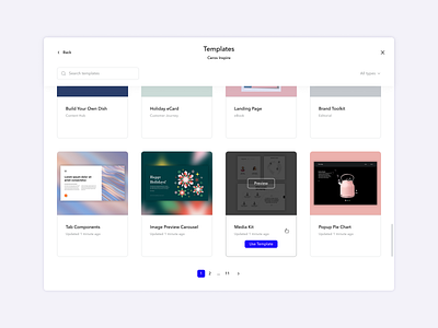 Templates modal integration modal product design templates tiles ui ui design ux ux design web app