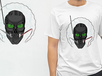 Scary Skull illustration T-shirt design apperal bonechilling creepy darkart deathly fashionart fear skull fearfulfashion flat gothic halloween horror horrordesign illustrator pumpkin skeletal skullart spooky t shirt vector