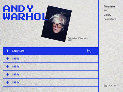 Andy Warhol - Biography branding design ui ux web
