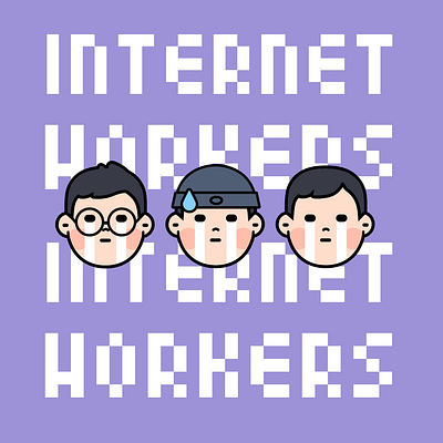 Internet workers graphic design ui