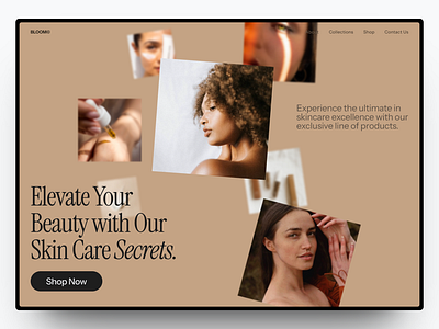 Bloom - Skincare Company Website branding cosmetics design graphic design landing page skincare ui web design website