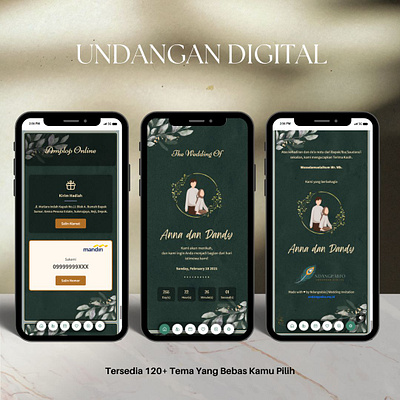 Wedding Invitation Green Theme With Moving Frame & Image 3d branding graphic design