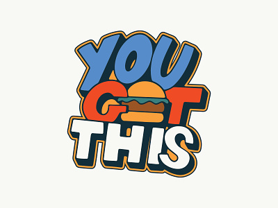 You Got This - Beefy Sticker badge branding burger design dubai fast food graphic design illustration lettering logo sticker stickers street food typography vector