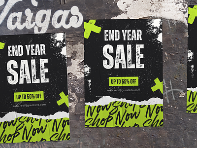Get a Head Start in 2024! Create Eye-catching Sale Poser! branding business promotion canva deal design discount event grunge new year sale poster sale template