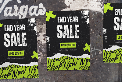 Get a Head Start in 2024! Create Eye-catching Sale Poser! branding business promotion canva deal design discount event grunge new year sale poster sale template
