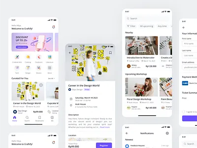 Craftify - Mobile App android app app design dipa inhouse elearning finder interface ios iphone learning mobile mobile app mobile app design mobile ui online class online workshop workshop