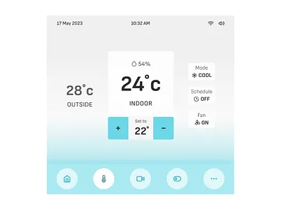 Day 21 >Daily Ui Challenge dailyui home dashboard temperature control thermostat