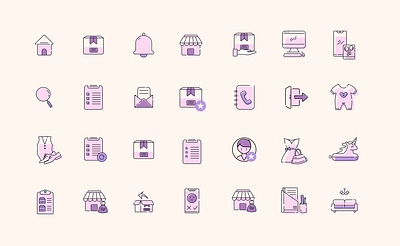 Cute Purple Icon Pack cute ecommerce icon illustration purple