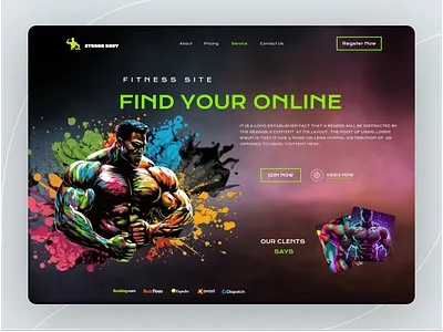 Fitness club Website design fashion fashion landing page fitness club website graphic design grow your business landing page ui