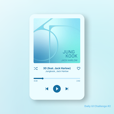 Daily UI Challenge #2 - Design a music player daily ui music player ui ux