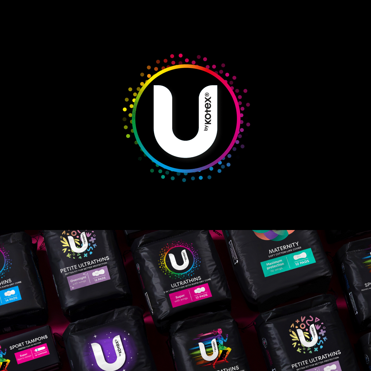 Hulsbosch - U by Kotex packaging design - Sept 2023 branding graphic design logo