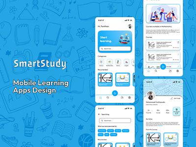 SmartStudy - Mobile Learning Apps Design #UIMobile designapps educational elearning learning learningappsdesign ui uimobile userinterfacedesign