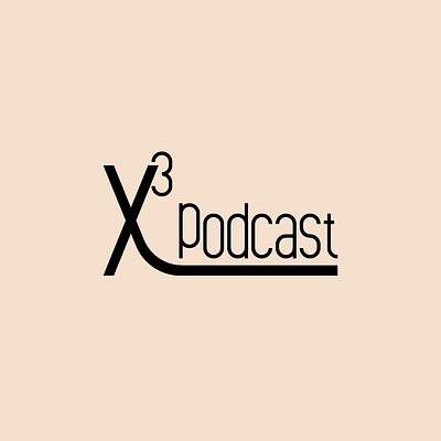 X3 Podcast Logo geometric modern typography