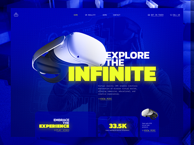 Explore the Virtual Side 3d explore infinite reality ui uiux ux virtual virtualreality webdesign