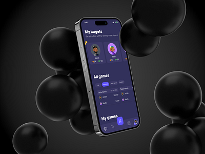 Tournament gamification application dark gamification match making mobile ui ux