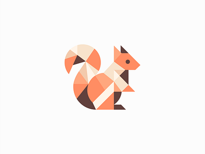 Geometric Squirrel Logo abstract animal branding cute design emblem geometric icon identity illustration logo mark modern nature orange original squirrel symbol unique vector