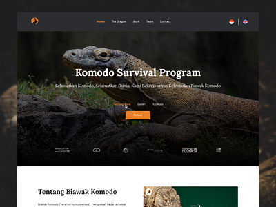 Redesign Landing Page - Komodo Survival Program conservation komodo landing page redesign ui ui design website design