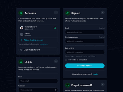 Forms button checkbox figma form input input field interface log in login menu sign in sign up text field ui ui kit uikit ux web web design