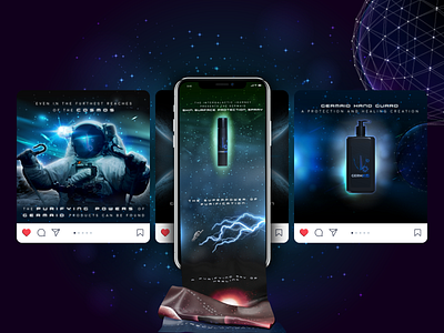 Sci-Fi Themed Instagram Posts for Germaid branding creative design digital marketing graphic design illustration illustrator instagram jacksphere ls graphic scroll mockup photoshop sci fi space