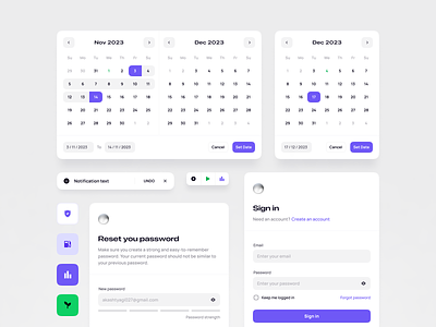 ❖ New Components atomize button group components dark theme date picker design system figma icon login notification signup ui