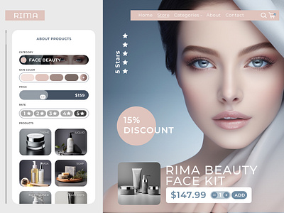 Cosmetic products App beauty cosmetics ui ux web design