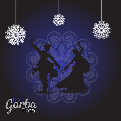 It's Garba Time Vector couple couple dance dance dandiya enjoy festival friends party fun garba graphic design happiness hinduism lord durga party time tradition vector