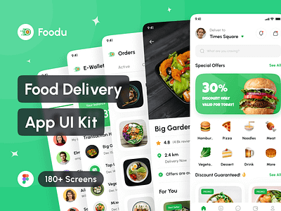 Foodu - Food Delivery App UI Kit app app design application design design system e wallet app food app food delivery app food ordering app interface mobile mockup portfolio project restaurant app ui ui design ui kit uiux uxui