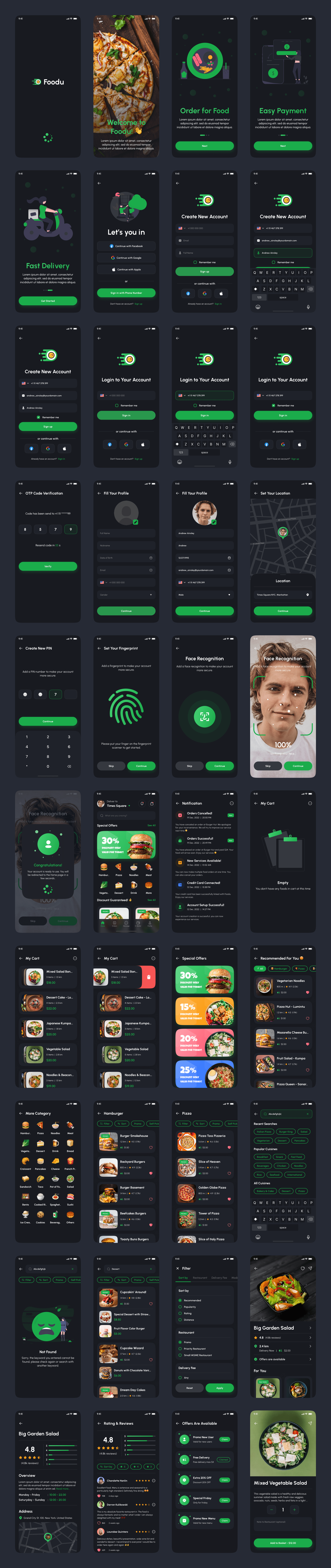 Example of Food Delivery App UI Kit