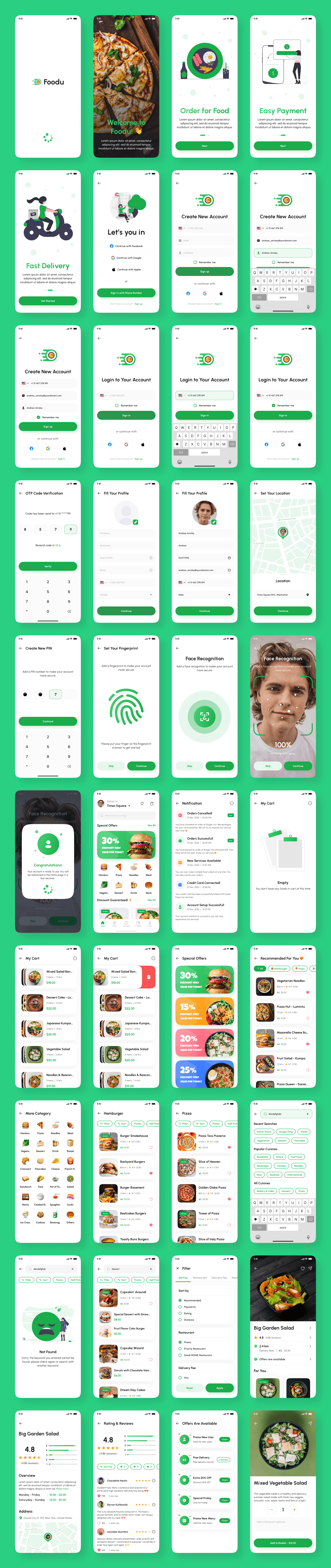 Example of Food Delivery App UI Kit